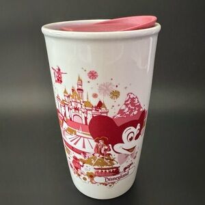 Starbucks Disney Parks Disneyland Mickey Mouse Ceramic Travel Tumbler 12 oz